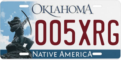 OK license plate 005XRG