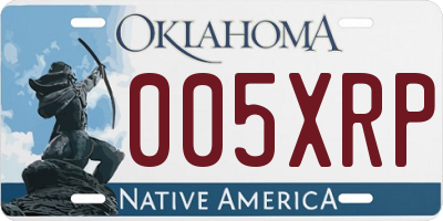 OK license plate 005XRP