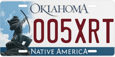 OK license plate 005XRT