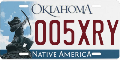 OK license plate 005XRY