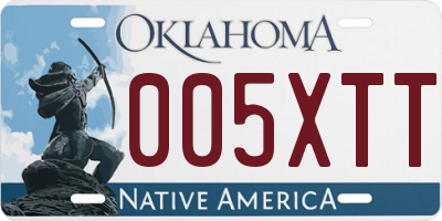 OK license plate 005XTT