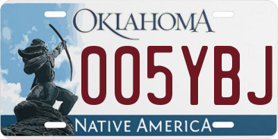 OK license plate 005YBJ