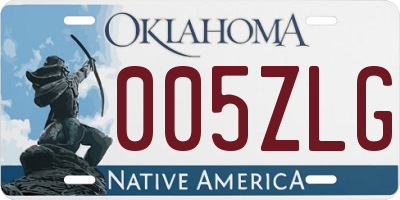 OK license plate 005ZLG
