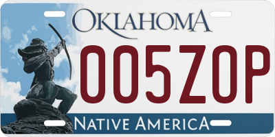 OK license plate 005ZOP