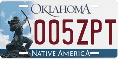 OK license plate 005ZPT