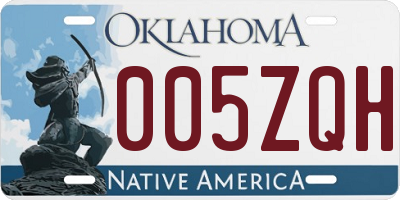 OK license plate 005ZQH