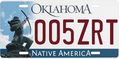 OK license plate 005ZRT