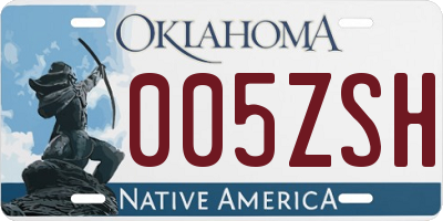 OK license plate 005ZSH