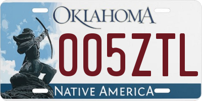 OK license plate 005ZTL