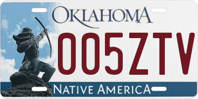 OK license plate 005ZTV