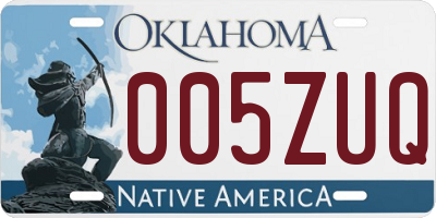 OK license plate 005ZUQ