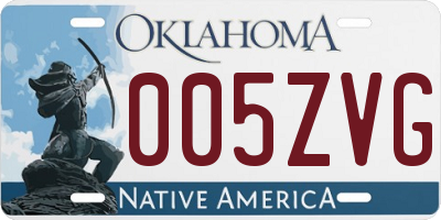 OK license plate 005ZVG