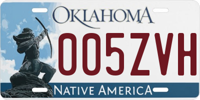 OK license plate 005ZVH