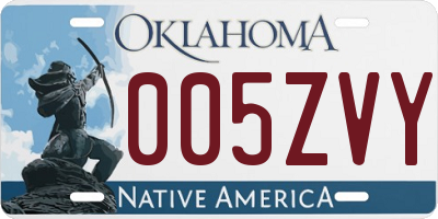 OK license plate 005ZVY