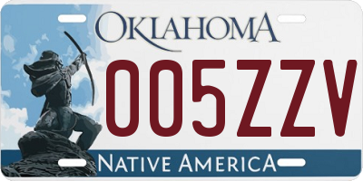 OK license plate 005ZZV