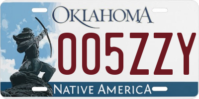 OK license plate 005ZZY