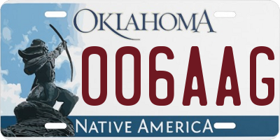 OK license plate 006AAG