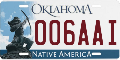 OK license plate 006AAI