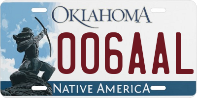 OK license plate 006AAL