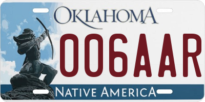 OK license plate 006AAR