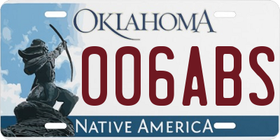 OK license plate 006ABS