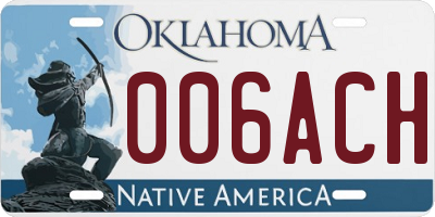 OK license plate 006ACH