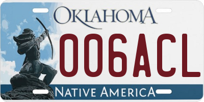 OK license plate 006ACL