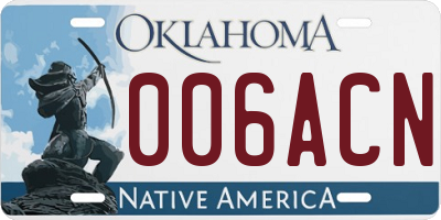OK license plate 006ACN