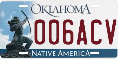 OK license plate 006ACV