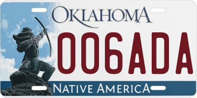 OK license plate 006ADA