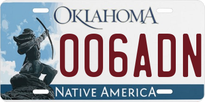 OK license plate 006ADN
