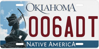 OK license plate 006ADT