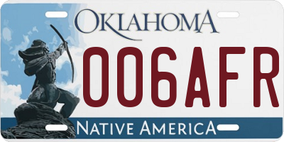 OK license plate 006AFR