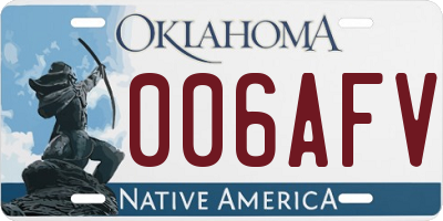 OK license plate 006AFV