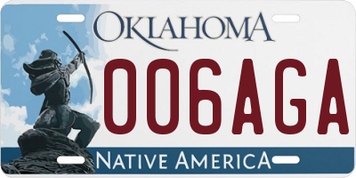 OK license plate 006AGA
