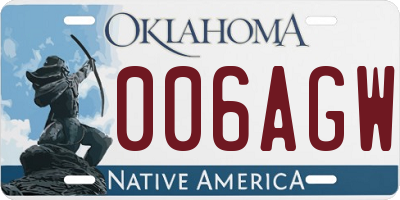 OK license plate 006AGW