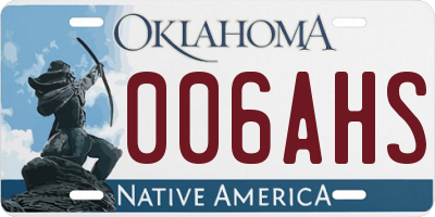 OK license plate 006AHS