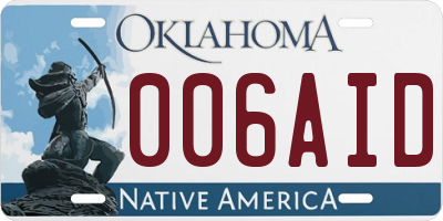 OK license plate 006AID