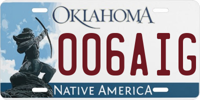 OK license plate 006AIG