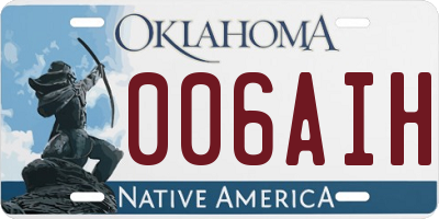 OK license plate 006AIH
