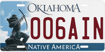 OK license plate 006AIN