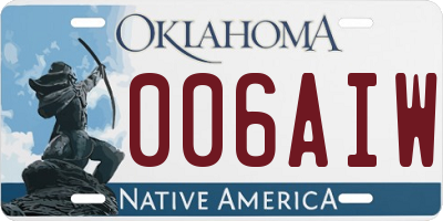 OK license plate 006AIW