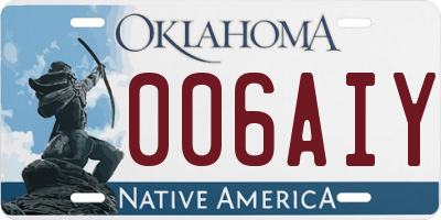 OK license plate 006AIY
