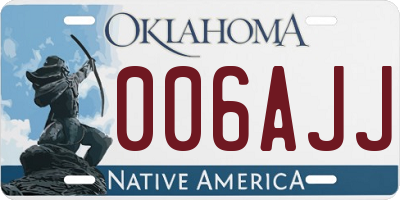 OK license plate 006AJJ