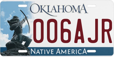 OK license plate 006AJR