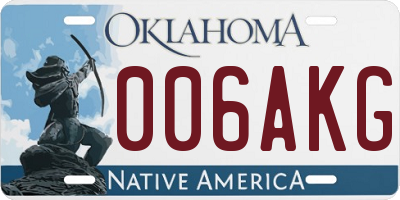 OK license plate 006AKG