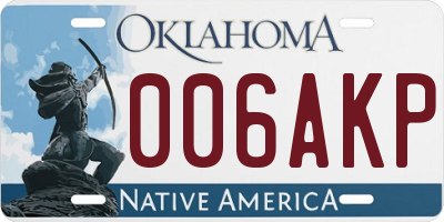 OK license plate 006AKP