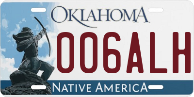 OK license plate 006ALH