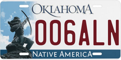 OK license plate 006ALN