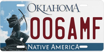 OK license plate 006AMF